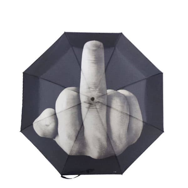 Ny sort paraply med langfingerdesign, cool modeparaply