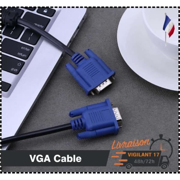 VGA-videokabel - 1,5 m - VGA han/han - PC/bærbar - Til projektor/skærm