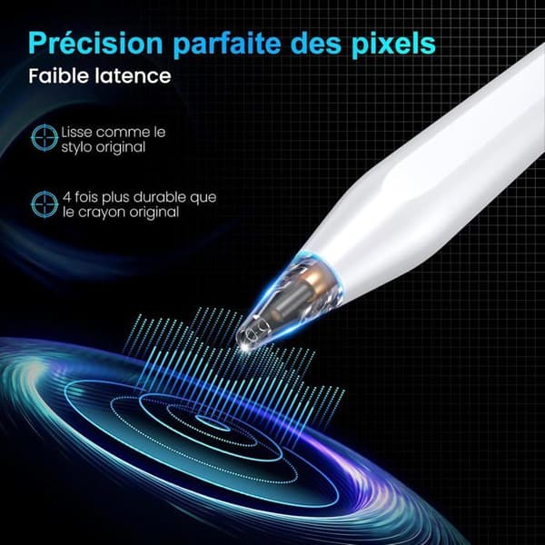 Stylus for iPad 2018-2025, hurtiglading, håndflateavvisning, tilt