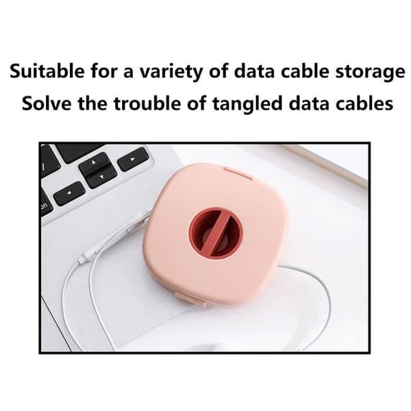 Et sett med 2 mini uttrekkbare kabeltromler (rosa)