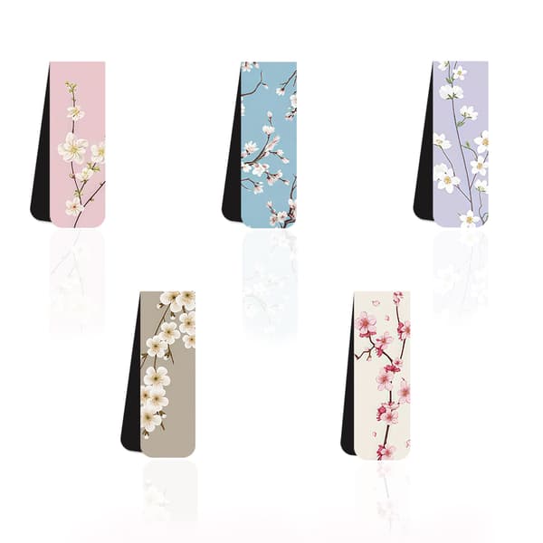Sæt med 10 magnetiske bogmærker/sideseparatorer (blomsterdesign)