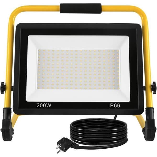 LED-strålkastare - 200W - Varmvit - IP66 Vattentät - Justerbar