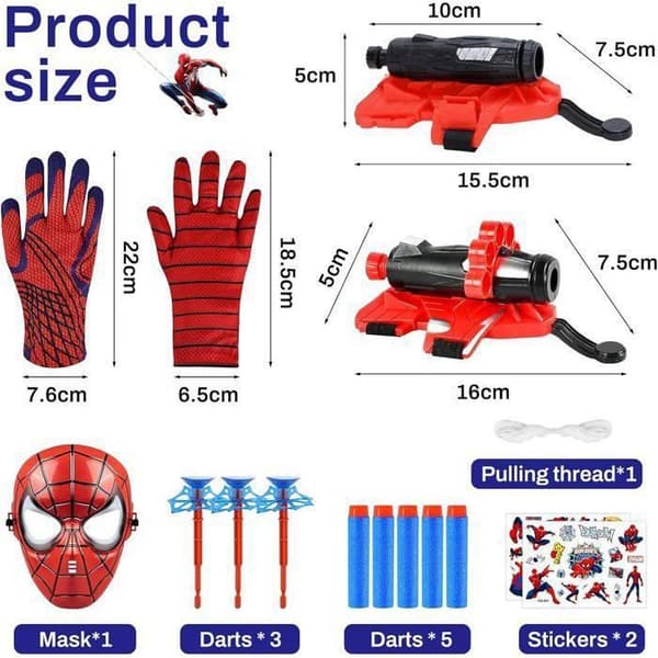 Set med 2 Spiderm Launcher-handskar, Spiderm Launcher Launcher-handskar handledsleksaker Spider Hero Launcher