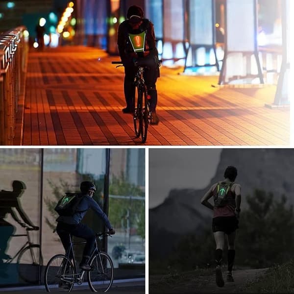 Reflekterande cykelväst, reflekterande ryggsäcksfäste, säkerhet för cykling, löpning