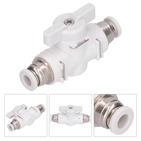 BUC6 Manuell Pneumatisk Ventil – Vit Läckagesäker Ventil Ø6 mm – Industriell DIY