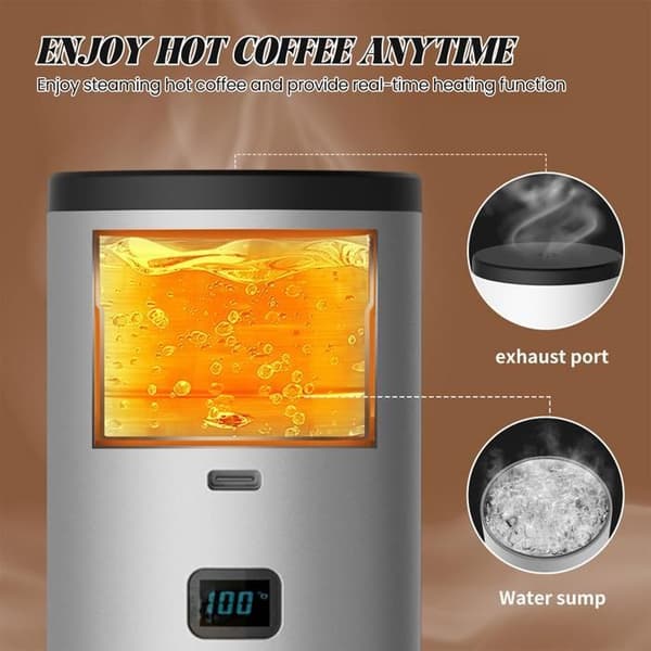 Bærbar kapselkaffemaskin - Smart ekstraksjon - 15 bar - Små kapsler, Store kapsler, Malt kaffe, Grå