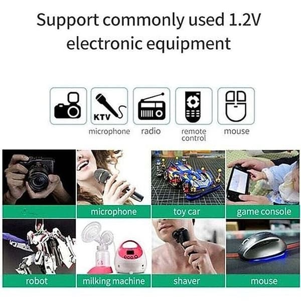 8-spors smart batterilader med LCD-skjerm for AA/AAA NiCd NiMh oppladbare batterier, AA AAA batterilader