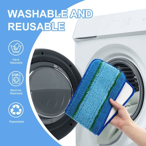 4-pack golvmoppar – kompatibla med Bona 18x14 cm – absorberande mikrofiber – för trä-/kakelgolv