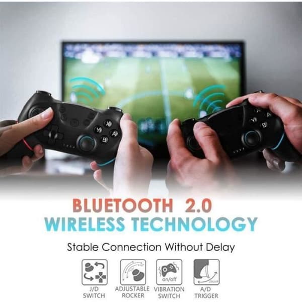 Gamepad - Switch Pro - Bluetooth - Vibration - Uppladdningsbar