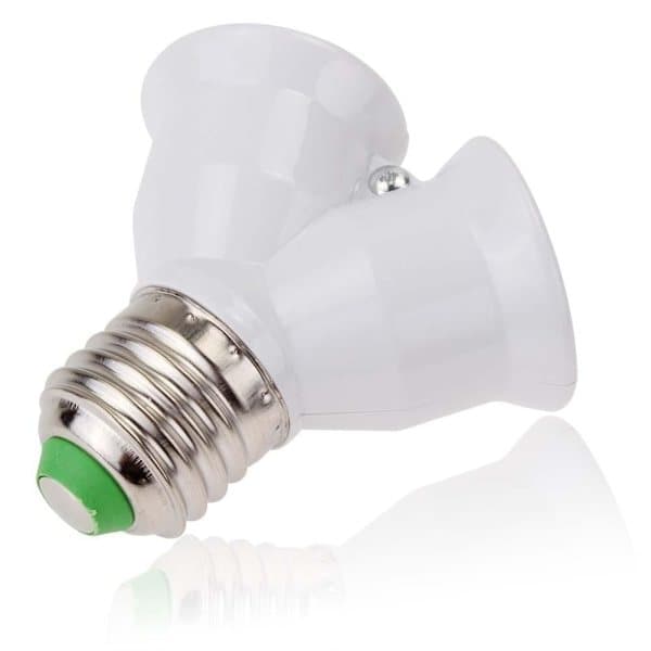 E27 LED-baseret lampe, lampeholder, E27 til 2-E27 splitter
