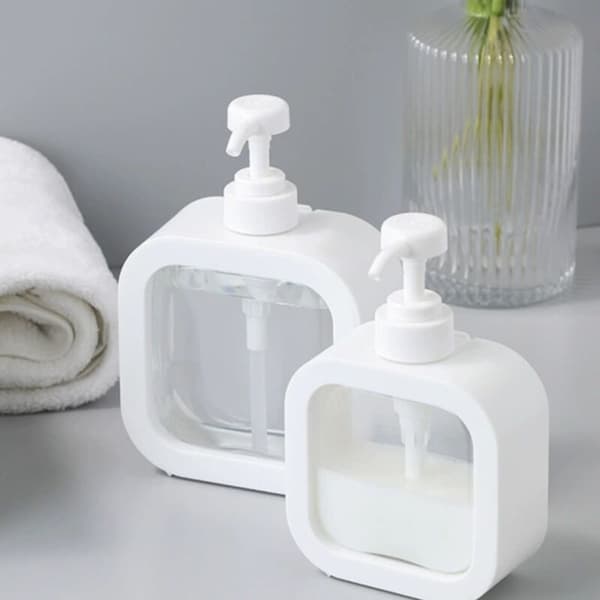 2 stk. 500ML sæbedispenser, genopfyldelig sæbedispenser, køkken- og badeværelsessæbedispenser, opvaskemiddeldispenser