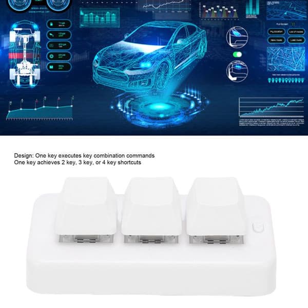 Mini mekaniskt tangentbord – MK321BT – dubbelt USB+Bluetooth-läge – anpassningsbart – vitt
