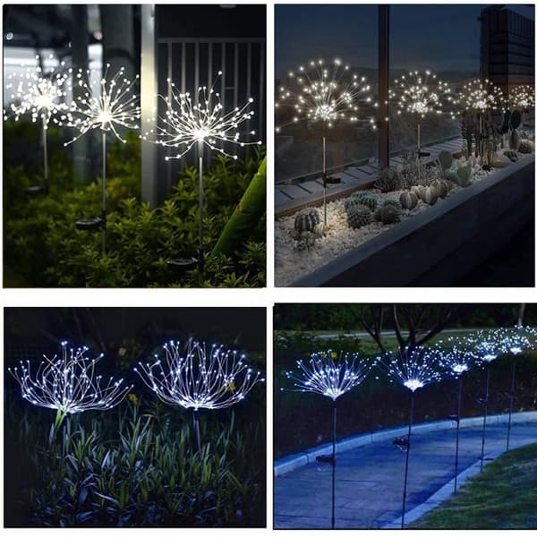 Utomhus solcellslampor, 150 LED solcellsfyrverkerier, solcellslampor för trädgården