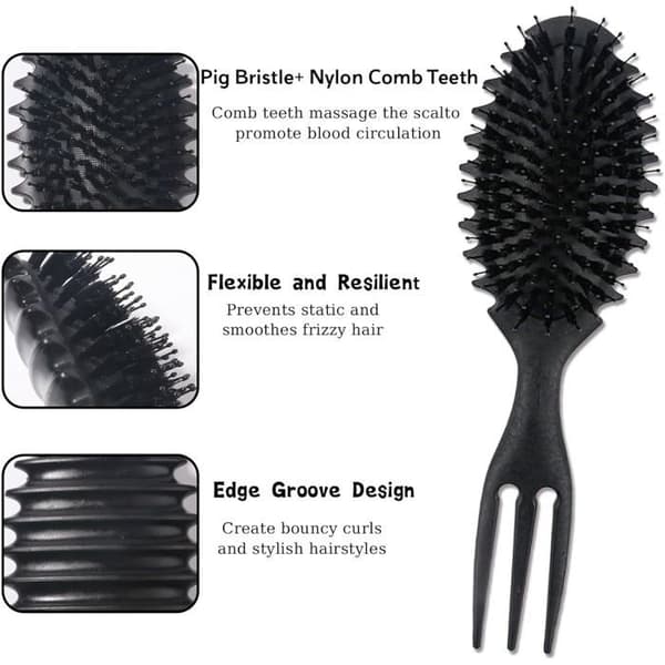 Secret Curl Defining Brush, stylingborste för lockigt hår, reder ut, kammar, minskar drag