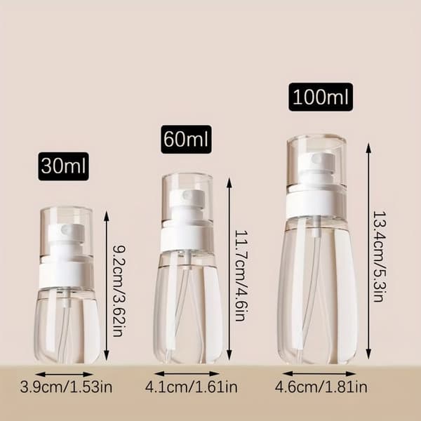 Set om 2: Transparenta och bärbara resesprayflaskor (blå) – Parfymatomizers (30 ml)