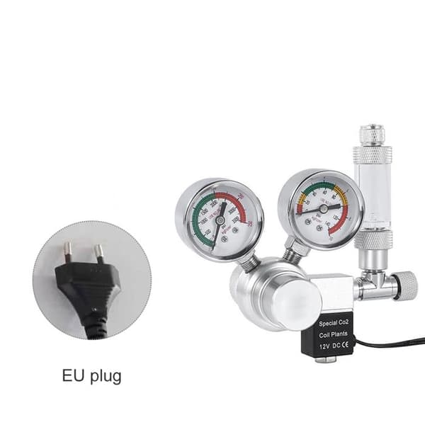 Akvarium CO2 Regulator – W01-00 CO2 – precision dubbelmätare, bubbelräknare, backventil – silver W21.8