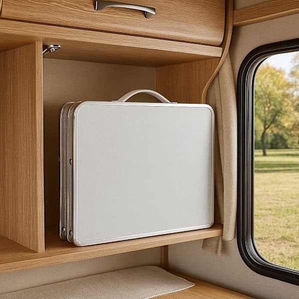Hopfällbart lättvikts campingbord i aluminium 1000