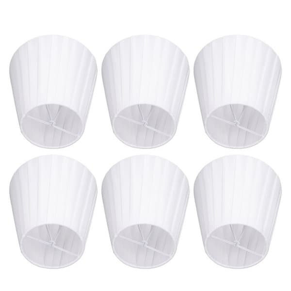 6 st tyglampskärmar – PX86 – 6-pack Ekonomi, Modern Vit, Ø14 cm – Vardagsrum Sovrum