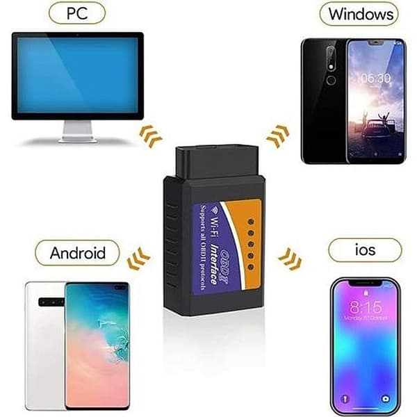 OBD2 WiFi-diagnoseværktøj - OBD II-scanner ELM327 - Kompatibel med alle OBD-II-køretøjer - Over 3000 fejlkoder