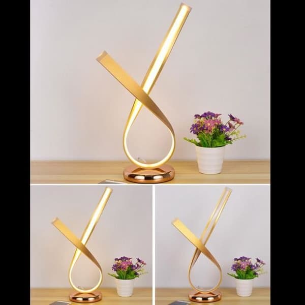 Kreative LED-bordlamper for studierom, gull, varmhvitt lys