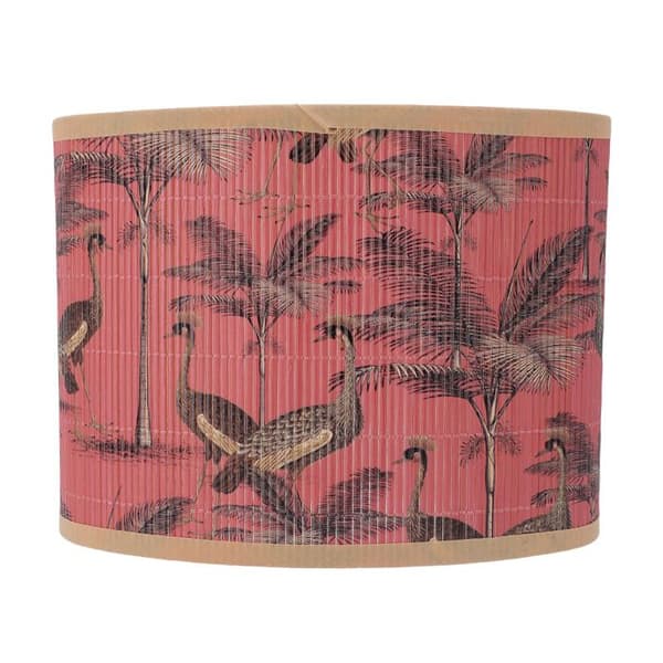 Bohemisk trumlampskärm – tropiskt tryck E27/E14 – vardagsrum eller sovrum – 23×12.5×17.5 cm