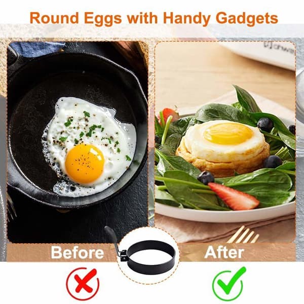 Stort sett med 3,5-tommers non-stick eggeringer, 4 ringformede kakeformer