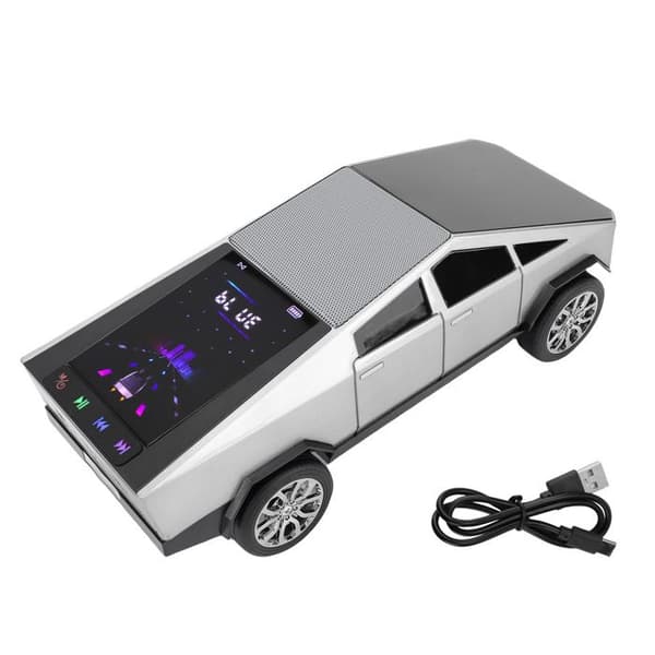 Bluetooth Pickup-högtalare – HD Stereo TWS FM – LED-rytm – Bilpresent – Silver