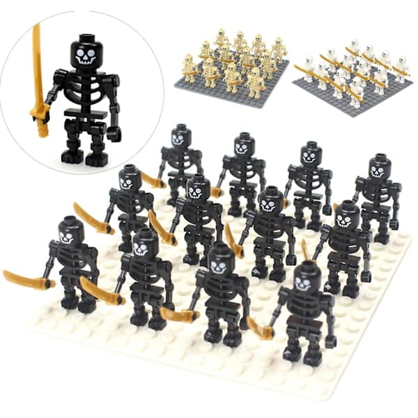 12 stk. Skeletkrigerkorps Byggeklodser Model Legetøj Samlerobjekter Tilbehør Black