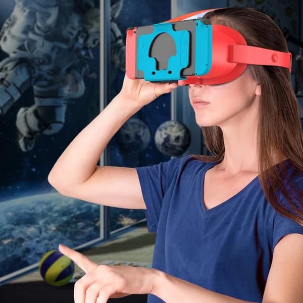 VR-headset 3D VR-briller med justerbar linse og hovedbånd med justerbar HD-linse til Switch og Switch OLED