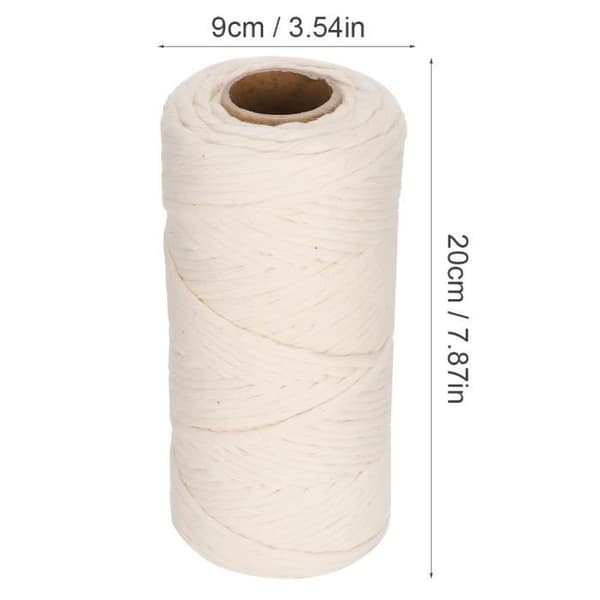 Bomullssnor - 100m - 4mm tykk - Ideell for makramé - DIY-tilbehør