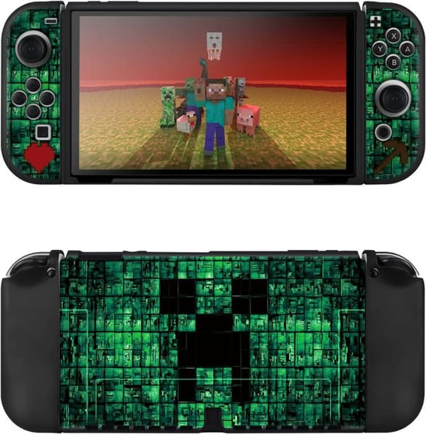 Etui til OLED Switch, Slankt Blødt Dockbart OLED Switch Beskyttelsesetui, Ridsefast TPU Cover, Grøn OLED