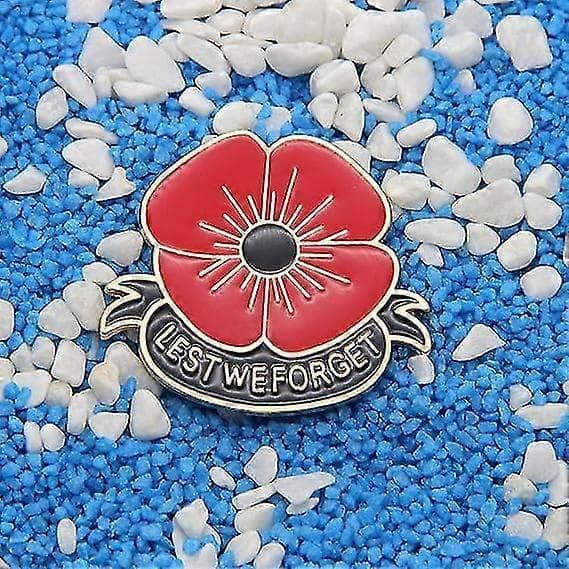 Røde valmueblomstnåler Lest We Forget Emalje Valmueblomstbrosjer For Kvinner Blomsterbrosjer 6 Pcs