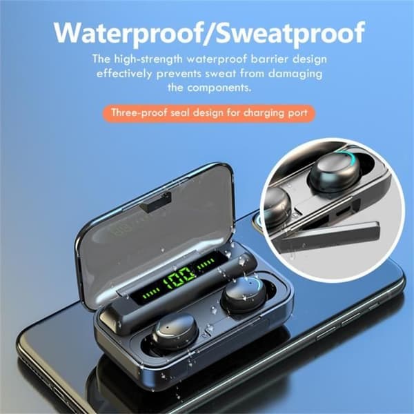 Trådlösa Bluetooth-hörlurar med touchkontroll, digital display, in-ear, TWS, IPX5, H319H