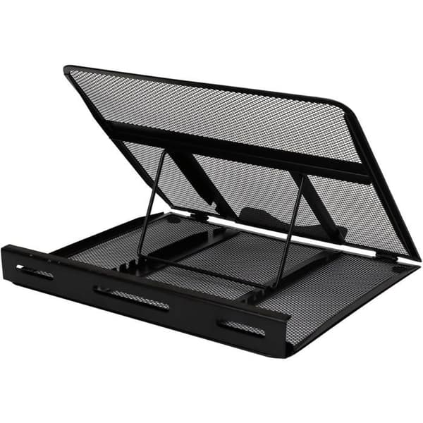 Ergonomisk, ventileret og justerbart laptopstativ, 33 x 28,7 x 18,5 cm, sort