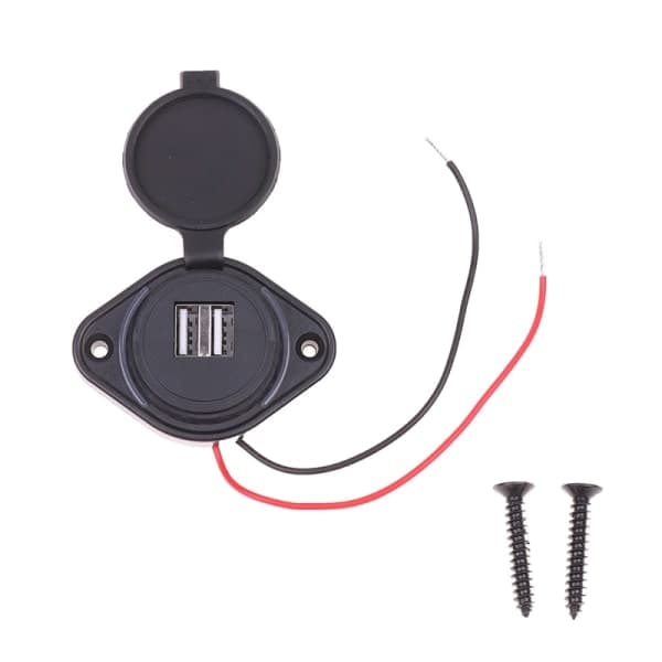 3.1A Dobbelt USB Oplader Biloplader Dobbelt Vandtæt Adapter Hvid