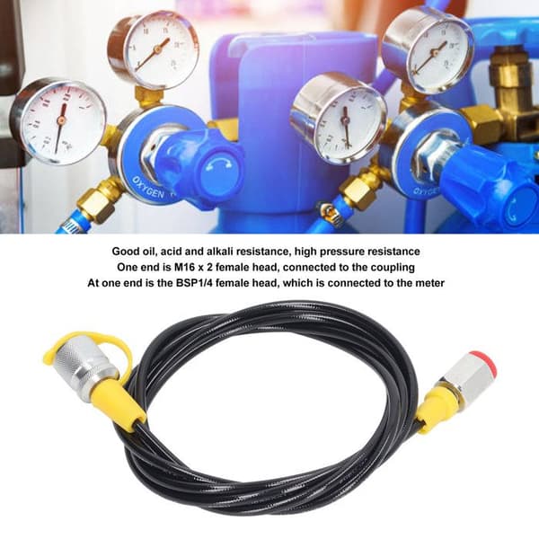 Hydraulisk testslange – 2 m 630 bar – M16×2/BSP – for høytrykksdiagnostikk