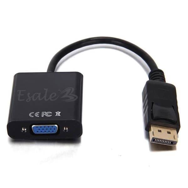 DisplayPort til VGA hun-adapterkabel - Sort - 1920x1080P - HP PC