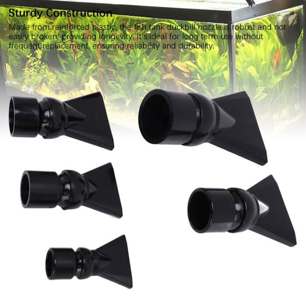 5 st akvariemunstycken – kort anknäbb – fin bubbeldiffusion – svart