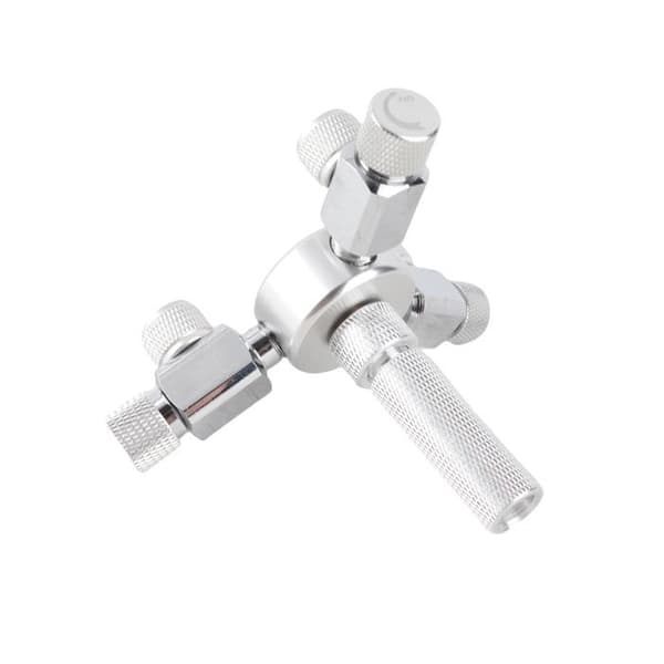 3-veis CO2-regulator – W02-03 – Sølv mikrojusterbar ventil – Multi-akvarium – Sølvfarge
