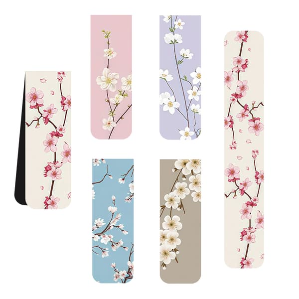Sett med 10 magnetiske bokmerker/sidemarkører (blomsterdesign)