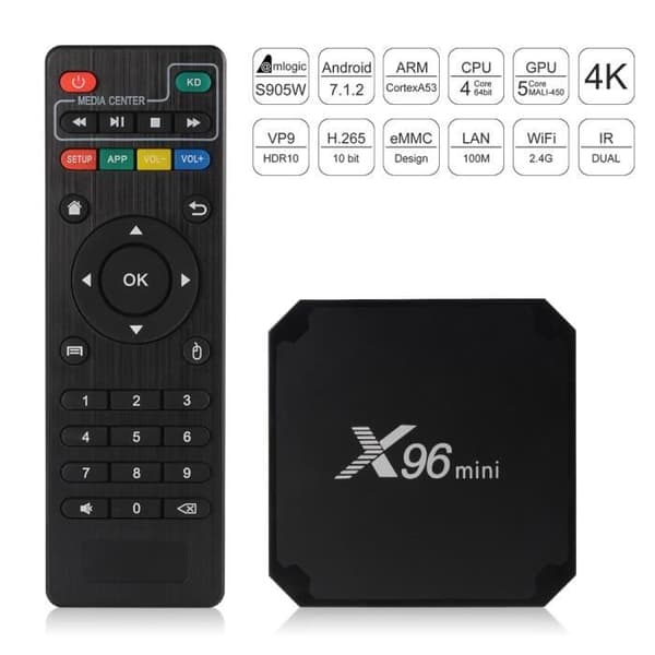 XCSOURCE X96 Mini Android TV Box Android 7.1 Smart TV Box Amlogic S905W Quad-Core 2GB+8GB 4K HD WIFI Mediasoitin