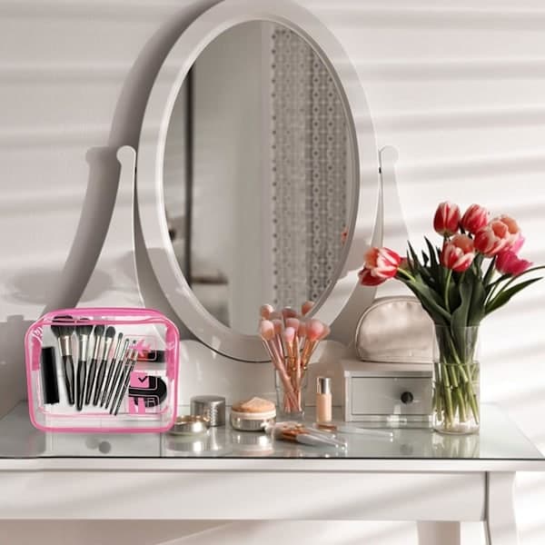 Transparent necessär 1 liter TSA-godkänd rose Red 4pc