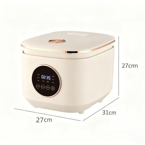 Riskokare, 5L elektrisk riskokare, 900W riskokare med timer, 9 matlagningsprogram, smart vit