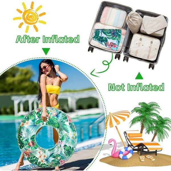 Vuxen Poolflottör – Bladmönster, Robust Ring – Pool, Strand & Sjö – 90 x 35 cm