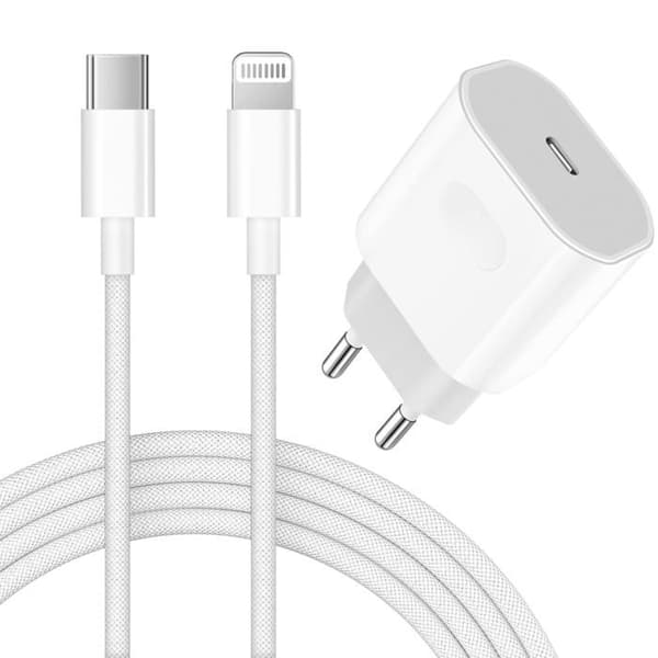 Apple hurtigoplader til iPhone 14/13/12/11/Pro Max/Plus/Mini/SE/XR/X/XS/8/7/6 — 25W USB-C strømadapter