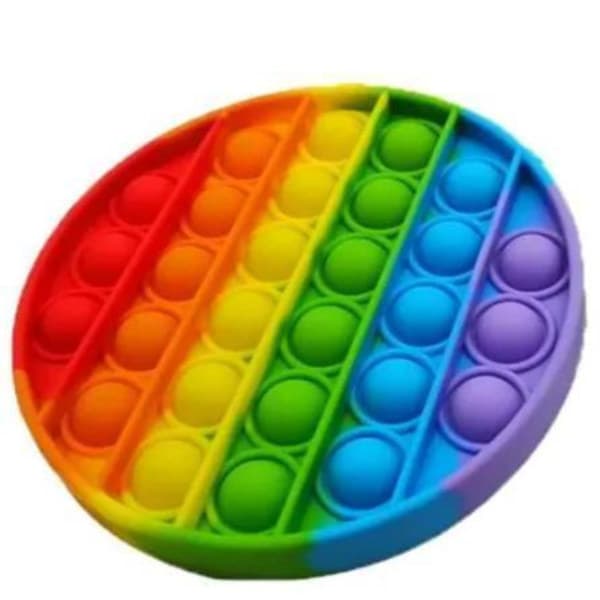 Popit Fidget Pop It Regnbue Rund - CE godkendt