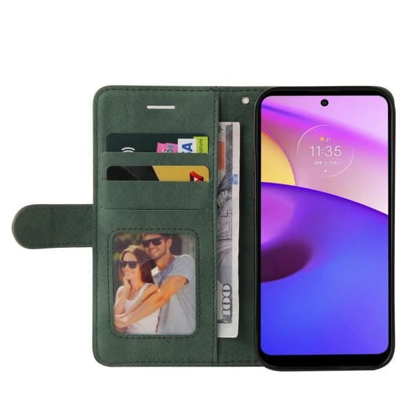 Motorola Moto E20 E30 E40 Lommebokveske Etui Deksel til Motorola Moto E20 E30 E40 Beskyttelsesdeksel Grønn