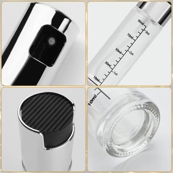 Matoljespray, 4-pack, Oljespruta, Kapacitet: 90 ml, Idealisk för matlagning, sallader, grillning