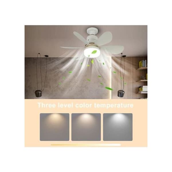 E27 LED Takfläkt – Fjärrkontroll, Tyst, Dimbar – För Kök, Sovrum – 42/52 cm, Vit
