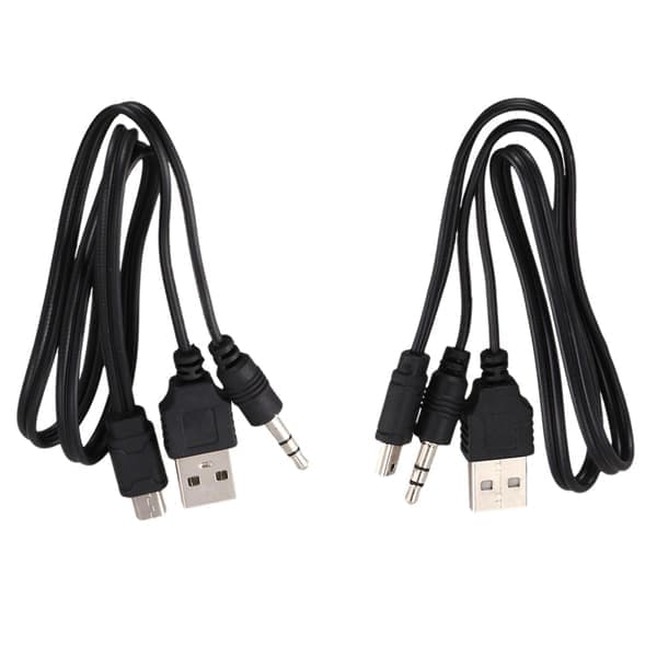 USB 2.0 til Mini A hann 3,5 mm plugg lyddatakabel 45 cm 2 stk
